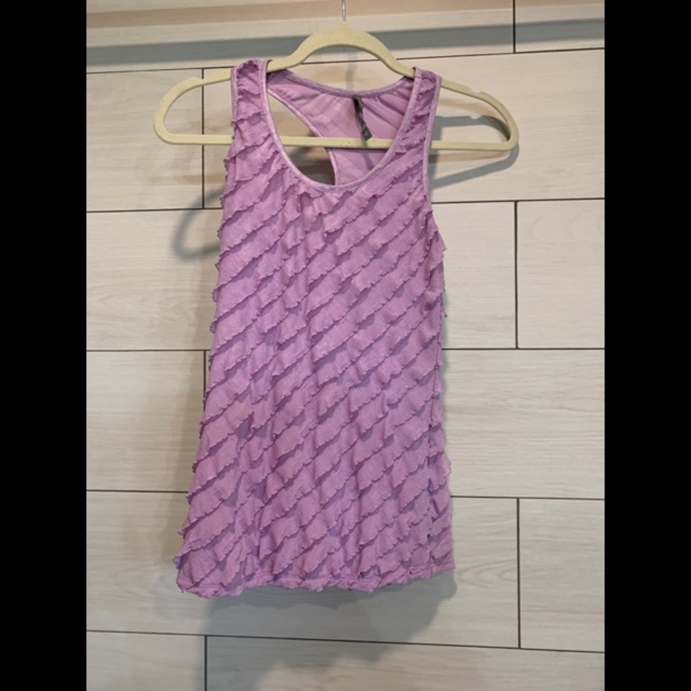 Light Purple Ruffle Tank.